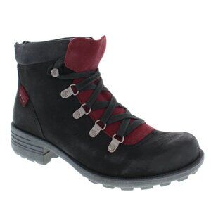 Rockport Cobb Hill Brunswick Alpine Leather Lace Up  Bootie Black Size 6.5